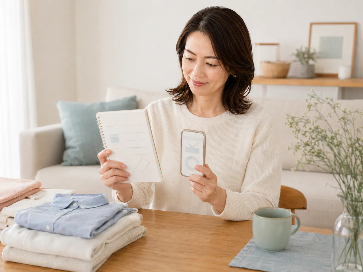 料金とサービス内容を落ち着いて比較する女性